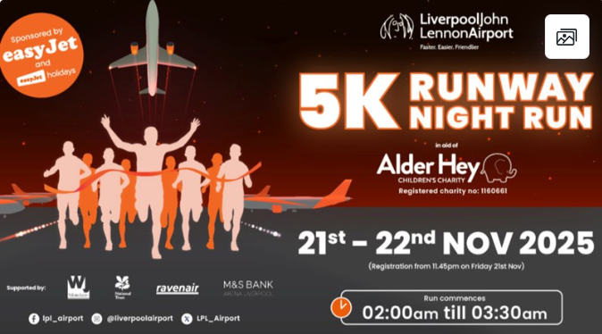 Taking to the Runway for Alder Hey: Dennis Joins Liverpool John Lennon Airport 5K Night Run